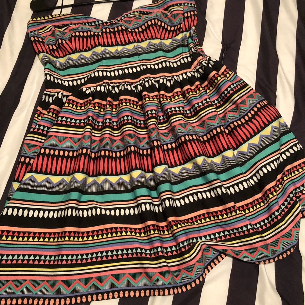 Aztec print mini dress